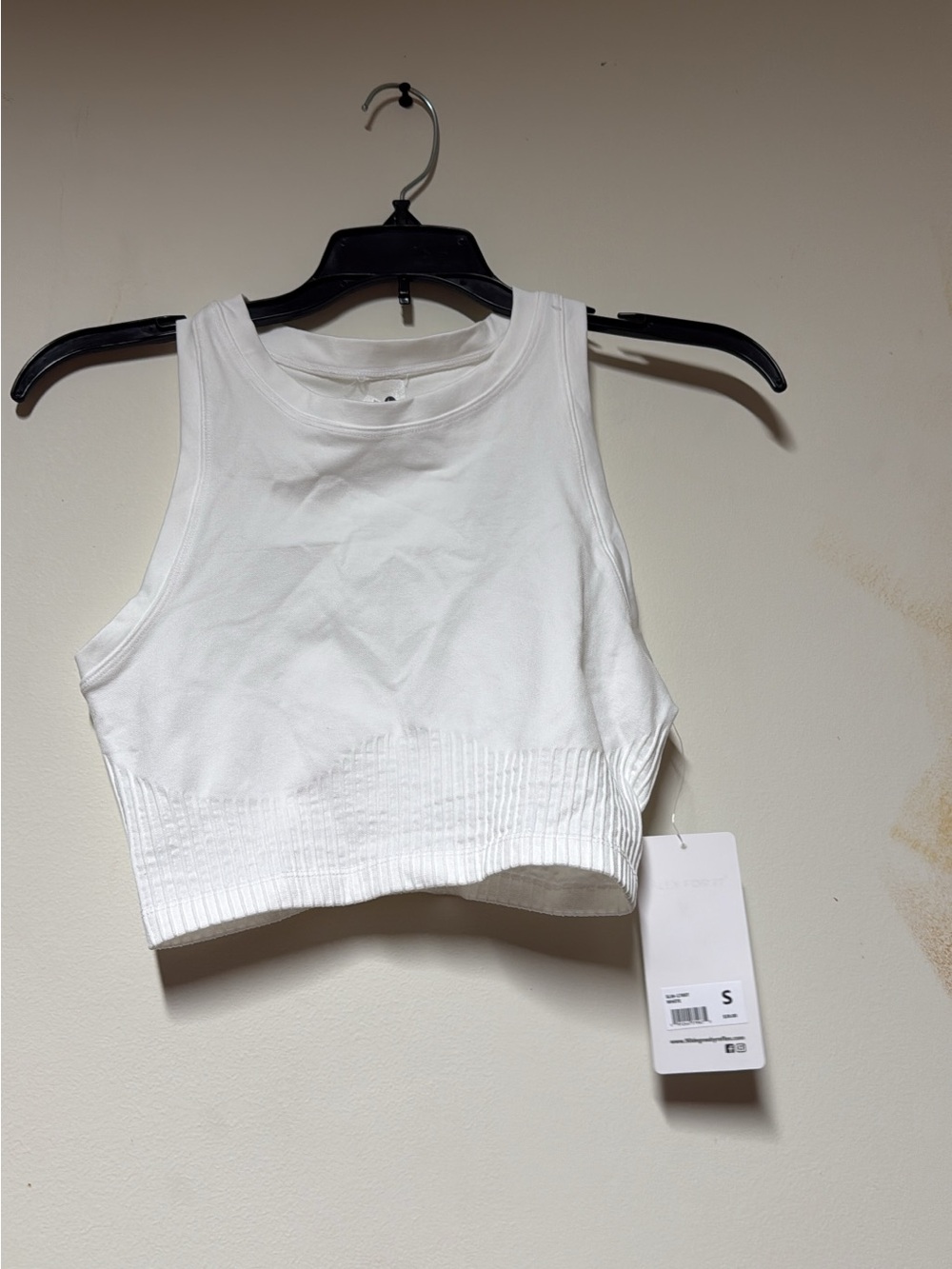 90 Degree By Reflex White Ribbed Crop Tank